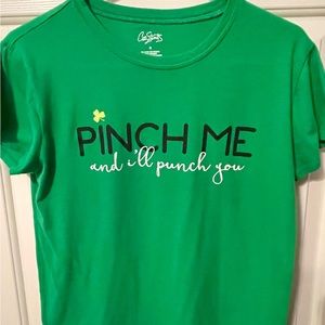 St Patty’s day women’s M stretch tee.